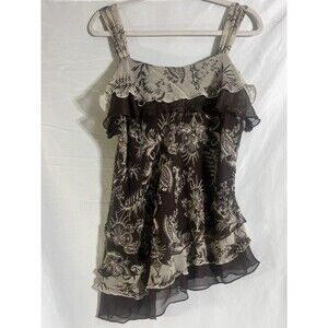 Separates By New York City Design Co. Camisole XL Dark Brown Silk Top Boho